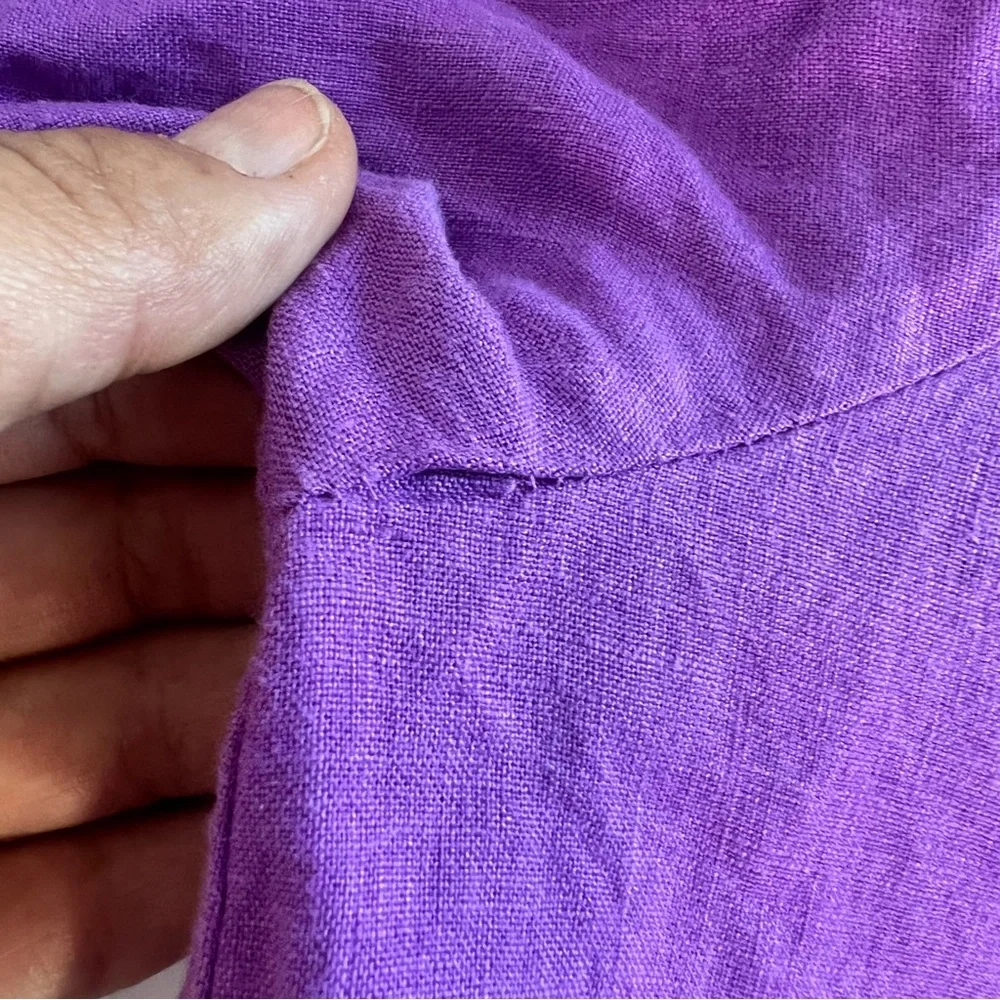 Johnny Was NOAH EASY V‑NECK Embroidered Top Mandarin Collar Purple Lilac Size M - Picture 14 of 16